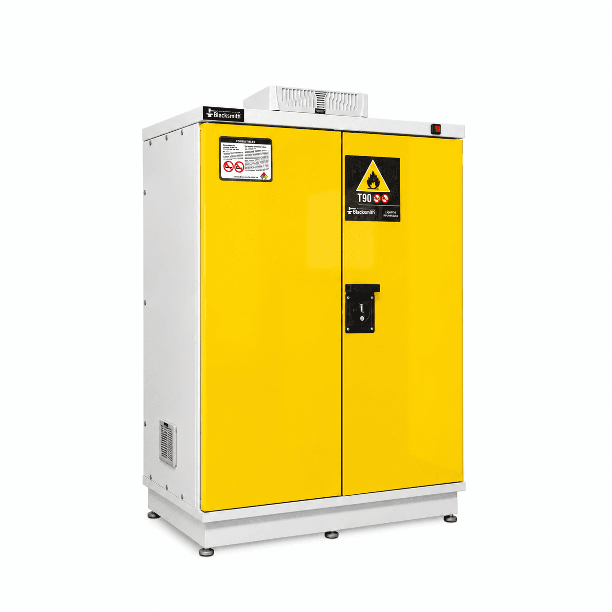 Gabinete para Inflamables de 45 Galones T90 con Extracción – BLACKSMITH®